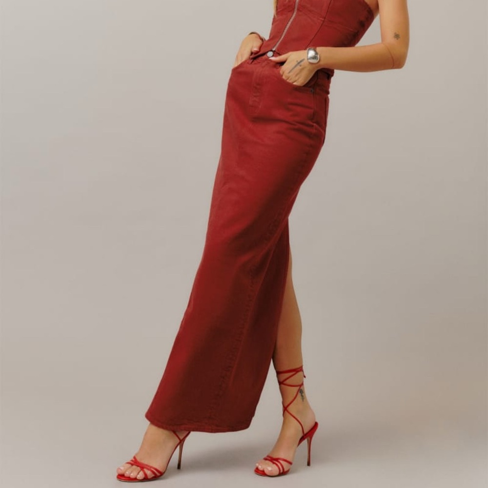 Reformation Daria Ultra High Rise Denim Maxi Skirt NWOT